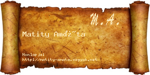 Matity Amáta névjegykártya